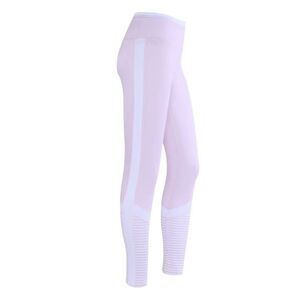 Women’s Yoga Running Fitness Leggings - Athletic Wear - Pink and White - Small